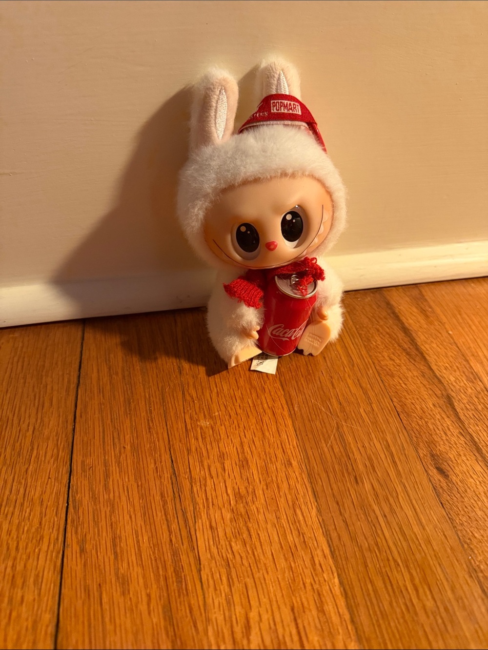 Popmart Bunny Doll with Coca-Cola Can - White & Red